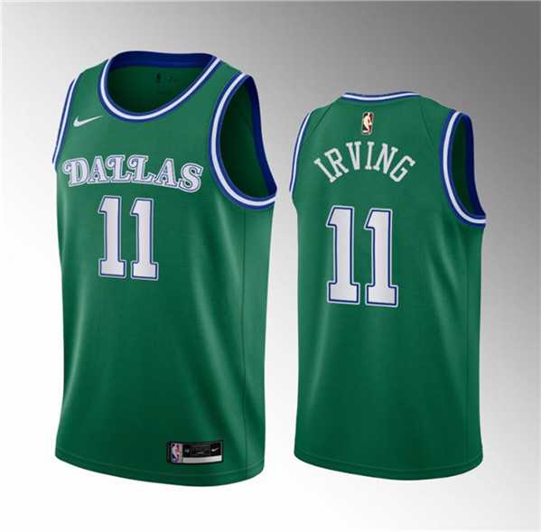 Men's Dallas Mavericks #11 Kyrie Irving Green Classic Edition Stitched Basketball Jersey Dzhi
